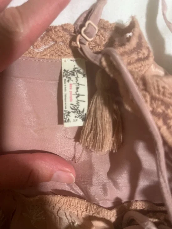 Free people babydoll  Rose Blush Lace Tassel Cami - Picture 3 of 4